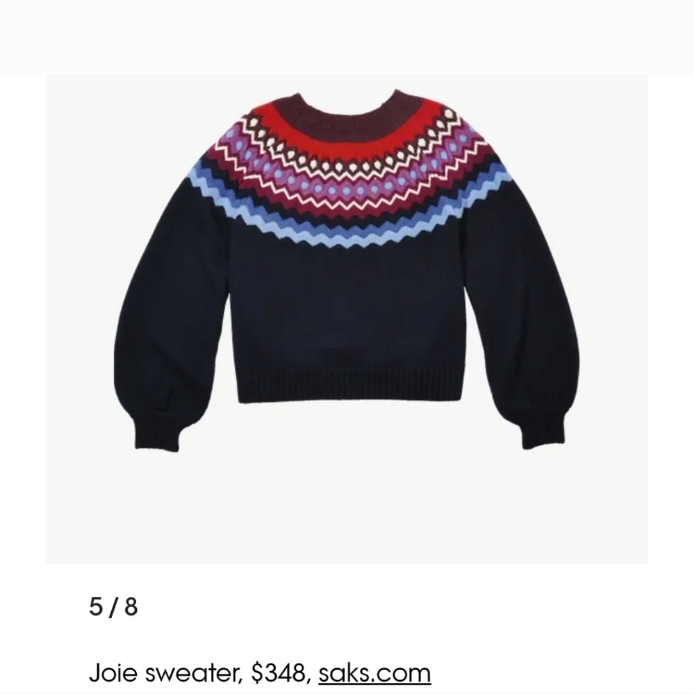 Joie Karenya Fairisle Sweater sz XS